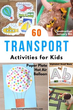 there are pictures of transportation activities for kids