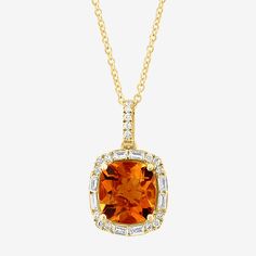 Features: Quick ShipDiamond Clarity: I1-I2Jewelry Closure: Spring Ring ClaspSetting: ProngStone Cut: CushionDiamond Color: H-IMetal Color: YellowChain Length: 18 InchPendant Length: 19.2mmPendant Width: 12.6mmRounded Carat Weight: 1/3 Ct. T.w.Chain Construction: CableCare: Wipe CleanStone Type: 1 Genuine Citrine, 25 Natural DiamondAuthenticity: Genuine StoneBirthstone: November BirthstoneMetal: 14k GoldNecklace Type: Pendant NecklacesCountry of Origin: Imported Orange Citrine, Pretty Accessories, Orange Necklace, Gold Pendant Necklace, Spring Rings, Type 1, Gold Pendant, Jewellery And Watches, Citrine