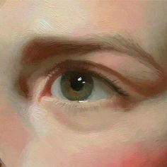 a woman's eye is shown in this artistic painting, which appears to be half - painted