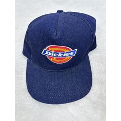 Vintage Original Dickies Denim Hat. Adult Adjustable. New Without Tags. We Ship Fast, Within 24 Hours And Same Day When Possible! Adjustable Blue Denim Trucker Hat, Denim Snapback Baseball Cap For Streetwear, Vintage Blue Snapback Hat For Streetwear, Casual Denim Snapback Dad Hat, Casual Denim Blue Snapback Hat, Vintage Blue Cotton Trucker Hat, Denim Blue Baseball Cap For Streetwear, Denim Baseball Cap For Streetwear, Denim Snapback Trucker Hat