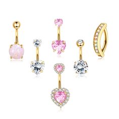 PRICES MAY VARY. Versatile Belly Button Rings Pack: Discover your perfect style with our 6-piece belly ring pack, featuring luxurious 14k gold, cute opal, and dazzling CZ clicker designs. These versatile navel piercings are ideal for any occasion, offering a fashionable complement to your wardrobe. Surgical Grade Hypoallergenic Stainless Steel Belly Rings: Made from hypoallergenic surgical stainless steel, these belly button rings ensure your comfort with their smoothly polished surface. They ar Navel Piercing Jewelry, Navel Jewelry, Navel Piercing, Body Jewelry Piercing, Packing Jewelry, Belly Piercing, Belly Button Piercing, Navel Rings, Belly Rings