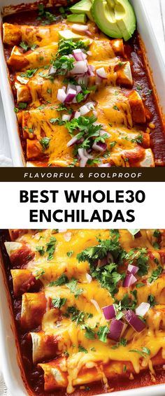 Image for Best Whole30 Enchiladas Whole 30 And Keto Recipes, Whole30 On A Budget, Whole 30 Recipes High Protein, Whole Foods Dinner Recipes, Whole30 Enchiladas, Simple Whole Food Meals, Whole 30 Casserole, Easy Whole 30 Meals, Whole Food Dinner Ideas