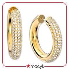 in stock Pave Hoop Earrings, Fashion Jewelry Earrings, Online Earrings, Fashion Watches, Gold Earrings, Jewelry Watches, Gold Bracelet, Gold Tones, Pick Up