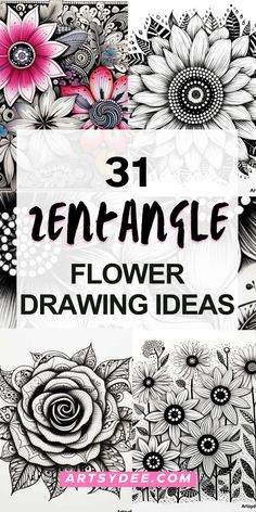 an image of flowers with the title 31 remarkable flower drawing ideas