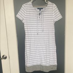 Nwt! Sure Adorable Summer Dress! See Pics For Measurements Long Sleeve Striped Dress, Short Shift Dress, Black And Silver Dress, Green Shirt Dress, Sleeveless Knit Dress, Button Down Shirt Dress, Tommy Hilfiger Dress, Tommy Hilfiger Dresses, Midi Shift Dress