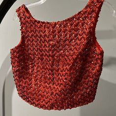 Vintage Red Sequin Sleeveless Top Shirt Lined Zip Back | eBay Red Sleeveless Tank Top For Night Out, Casual Sleeveless Party Top, Casual Sleeveless Top For Party, Red Sleeveless Blouse For Party, Casual Tank Blouse For Party, Red Party Vest Top, Red Fitted Party Vest, Red Fitted Vest For Party, Red Sleeveless Fitted Blouse