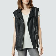 Long Black Vest, Leather Gilet, Leather Biker Vest, Wool Waistcoat, Fall Vest, Motorcycle Vest, Leather Vest, Leather Jackets Women, 2024 Collection