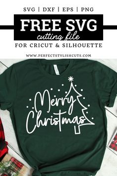 a green t - shirt with the words merry christmas on it and an image of a tree