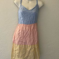 This Is A New Without Tags Hundred Percent Linen Sundress. There Are No Stains, Rips, Or Odors. This Is A Non-Smoking Home. Please See Pictures For Measurements. Any Reasonable Offer Will Be Considered. Casual Multicolor Dress For Daywear, Casual Multicolor Daywear Dress, Multicolor Cotton Midi Dress For Day Out, Pastel Midi Dress For Summer, Pastel Midi Summer Dress, Pastel Mini Length Beach Dresses, Casual Multicolor Sundress For Daywear, Casual Pastel Dress For Vacation, Pastel Summer Dress For Day Out