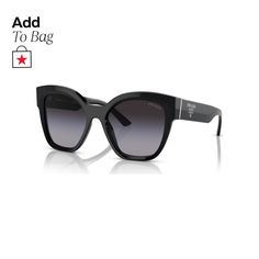 in stock Designer Matte Black Polarized Sunglasses, Designer Matte Black Sunglasses With Polarized Lenses, Designer Matte Black Sunglasses With Uv Protection, Designer Matte Black Sunglasses With Uva Protection, Designer Matte Black Sunglasses With Gradient Lenses, Luxury Matte Black Sunglasses With Gradient Lenses, Women's Sunglasses, Sunglasses Women, Prada