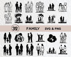 family svg and png clipart bundle for use in design projects or scrapbooking