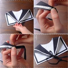 how to make an origami box with ribbon and paper - step by step instructions