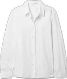 White Poplin Button-up Shirt, White Button-up Poplin Blouse, Cotton Poplin Shirt, Poplin Shirt, Net A Porter, Cotton Poplin, Capsule Wardrobe, White Cotton, The Row