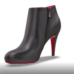 Very Gently Pre-Loved. Authentic Christian Louboutin “Belle” Black Leather Ankle Bootie Boots Red Sole Bottoms. I’m The One And Only Owner Of These Beauties. Only Selling Because I Just Don’t Wear Them Ever As A Mom Of 4. They Are Classic And Timeless. They Show Light Minimal Wear. See Pics. A Few Normal Scuffs Here And There. I Had The Bottoms Done To Prevent Slipping. These Are Extremely Comfortable, More Than You Would Think! They Still Have Tons Of Life Left In Them. Absolutely No Trades Or Red Bottom Ankle Boots, Luxury Boots With Red Sole, Closed Toe, Red Bottoms Boots Christian Louboutin, Red Ankle-high Boots With Leather Sole, Red Leather Ankle-high Booties, Red Sole, Ankle Bootie, The One And Only, Christian Louboutin Shoes