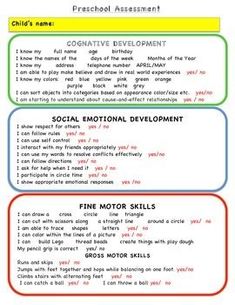 an image of a child's personal development plan for the school year, with three different levels