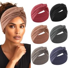 PRICES MAY VARY. Wide Headbands for Women ▶The headbands are cut as 7" width x 10" length (can be pull up to 17" with its high strech feature),which are larger than the normal ones and will make the bandana headbands non-slip,so that can be staied in place perfectly,suitable for almost of the heads' size of the adult women and teen girls.Total 6pcs different color headbands packed. Soft T-Shirt Touch Material ▶Unlike the whole polyester fabric,HAUHC headbands use 95% polyester with 5% Spandex to Hair Workout, Bandana Headbands, Big Headbands, Boho Headbands, Extra Wide Headband, Wide Headbands, Boho Cross, Bandana Headband, Boho Glam