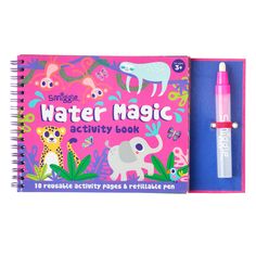 the water magic activity book is pink and has an elephant on it