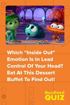 the inside out movie poster with an image of two cartoon characters and text that reads, which