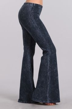 So Amazing! Looks like mineral jeans, but feels like leggings, has elastic waist. Each item is hand-dyed, should expect variations. American made Cotton/Spandex 93/7 Jersey. Great Resort Wear! Stay Sexy! Soft Pants, Bell Bottom Pants, Bell Bottom, Stretch Pants, Navy Color, Resort Wear, Flare Pants, Bell Bottoms, American Vintage