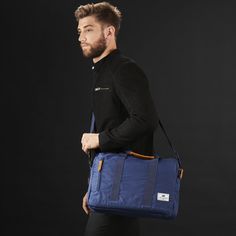 *  Simple, modern style  
 *  Padded laptop/tablet compartment  
 *  Removable shoulder strap  
 *  Zippered front pocket Lazy Bear, Modern Minimalist Style, Leather Laptop Bag, Leather Laptop, Minimalist Fashion, Emporio Armani, Laptop Bag, Montreal, Front Pocket