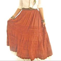 Picos Skirt Traditional Mexico Maxi Skirt Above Ankle Length Color: Dark Almost Black Chocolate ( Due Its Natural Dye Came Up A Bit Darker) Hand Dye In A Lighter Shade Length: 37” Waist: Up To 24” Bohemian Mexican Fashion Indie Skirt Indigenous Made Culture Oaxaca Totally Handmade Triangle Details Traditional And Original Design From Communities In Mexico Hand Crafted Indigenous Native Art Maki Aesthetic, Southwestern Clothing, Indie Skirt, Womans Outfit, Mexican Skirt, Petite Dressing, Mexican Skirts, Pirate Princess, Desert Boho