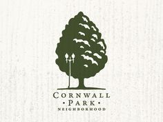 the logo for cornwalll park neighborhood, which is located in front of a tree