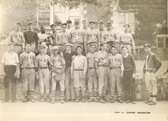 an old black and white photo of baseball players