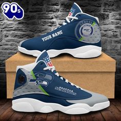 Seattle Seahawks Shoes Custom Your Name Jordan 13 Shoes The Jordan 13 Shoes are a standout in the iconic Air Jordan lineup, celebrated for their sleek design and exceptional performance. Featuring a distinctive silhouette with a combination of suede and leather, these sneakers are not only stylish but also engineered for comfort and support. The 13s are known for their innovative cushioning system and durable outsole, making them a favorite among athletes and sneaker enthusiasts alike. With thei Suede Basketball Shoes With Rubber Sole And Round Toe, Suede Basketball Shoes With Rubber Sole, Low-top Suede Basketball Shoes, Sporty Suede Lace-up Basketball Shoes, Suede Basketball Shoes With Boost Midsole, High-top Synthetic Sneakers For Sports Events, Sporty Suede Basketball Shoes With Rubber Sole, Mid-top Leather Sneakers For Sports Events, Leather High-top Sneakers For Sports Events