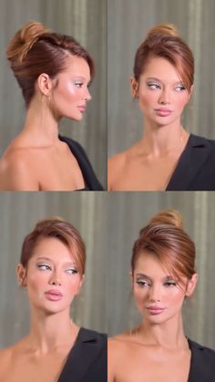 Coque descontruído Effortless Bun, Coque Banana, Side Part Updo, Venus Of Willendorf, Hair Style On Saree, Engagement Hairstyles, Brown Hair Looks, Easy Hairdos, Ball Hairstyles