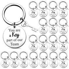 keychains with the words you are a key part of our team