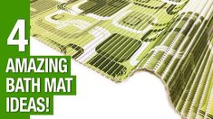 a green and white bathroom mat with the words 4 amazing bath mat ideas on it