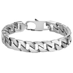 The Channel Bracelet is cast in high-grade Stainless Steel & finished with an advanced Ion Bonding technique for long-lasting durability & resistance. Features a 12mm wide square Cuban link style chain, lobster style clasp. Silver Breslate For Men, Classy Bracelets, Braclets Gold, Men Bracelets, Diamond Bows, Luxe Jewelry, Gold Chains For Men, Gold Chain Jewelry, Adjustable Bangle