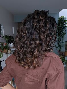 Curly Hair Balayage Black, Dark Curly Hair With Caramel Highlights, Dark Curly Hair With Light Brown Highlights, Dark Curly Hair With Brown Highlights, Caramel Balayage On Dark Curly Hair, Brown Curly Hair Boliage, Brown Balayage On Black Curly Hair, Balayage On Dark Brown Curly Hair