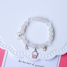 Material: Alloy Fashion Element: Rabbit Style: Cartoon String Bracelets, Beads Bracelet Design, Bracelet Design, String Bracelet, Beads Bracelet, Crystal Bracelets, Bracelet Designs, Korean Fashion, Beaded Bracelets