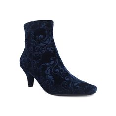 Add some chic style to your looks with these Impo Naja women's booties. Click this FOOTWEAR GUIDE to find the perfect fit and more! BOOT FEATURES Stretchy design upper Snipped pointed toe Sturdy low kitten heelBOOT CONSTRUCTION Faux suede upper Manmade lining TPR outsoleBOOT DETAILS Almond toe Zipper closure Foam footbed 2.36-in. heel 6.5-in. shaft 14-in. circumference Size: 7 Med. Color: Brt Blue. Gender: female. Age Group: adult. Elegant Fitted Booties With Low Heel, Elegant Fitted Low Heel Booties, Chic Low Heel Winter Booties, Chic Winter Booties With Low Heel, Winter Formal Ankle Booties, Formal Winter Ankle Booties, Blue Fitted Ankle Heeled Boots, Blue Heels For Evening In Winter, Elegant Fitted Booties With Padded Ankle