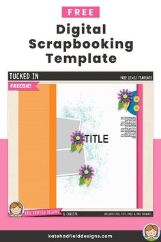 the free digital scrapbooking template is available for purchase