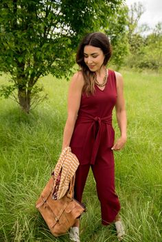 Textured Jumpsuit - S, Burgundy - $42.00 -  - Betsey's Boutique Shop Chic Jumpsuit With Tie Back For Day Out, Chic Jumpsuits And Rompers With Tie Back, Sleeveless Tie Waist Jumpsuit For Date Night, Sleeveless Tie-waist Jumpsuits For Date Night, Tie Waist Overall Jumpsuits And Rompers For Loungewear, Chic Tie Waist Jumpsuits And Rompers For Day Out, Tie Waist Jumpsuits And Rompers For Loungewear, Solid Color Loungewear Jumpsuit With Tie Waist, Loungewear Jumpsuits And Rompers With Tie Waist