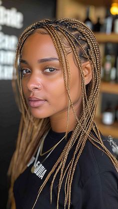 Blonde Medium Box Braids, Pink Box Braids, Purple Box Braids, Box Braid Hairstyles, Hair Styles Long Hair, Box Braids Bob, Triangle Box Braids, Medium Box Braids