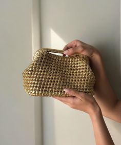 HANDMADE ELEGANT HIGH QUALITY CLUTCH 🛍️You can use this gold metallic raffia bag at invitations, parties and special events for 4 seasons and it will turn all eyes on you.  ✔️Crochet Metallic Raffia Clutch Bag is knitted with metallic yarn. Luxury gold metallic leather rope is used.  ✔️A lining of the appropriate color is sewn into the handmade metallic hand bag ✔️The bag has satin lining.  ✔️The interior of the raffia bag is fully lined with satin and has a hidden metal lock.  ✔️Suitable for u Gold Evening Clutch Bag, Gold Evening Clutch With Gold-tone Hardware, Gold Shoulder Bag With Gold-tone Hardware For Events, Rectangular Evening Bag With Gold-tone Hardware For Wedding, Rectangular Wedding Evening Bag With Gold-tone Hardware, Gold Pouch Bag For Evening, Gold Handheld Bag With Gold-tone Hardware, Gold Evening Bag With Gold-tone Hardware, Handheld, Gold Handheld Bags With Gold-tone Hardware