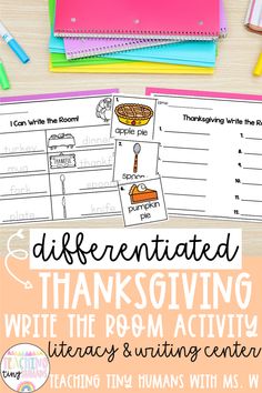 This Thanksgiving Write the Room activity introduces vocabulary and writing practice in an engaging, hands-on way, perfect for K-2 students. With 18 picture cards, differentiated recording sheets, and story-writing templates, it's ideal for literacy centers, early finishers, or small group activities to build Thanksgiving vocabulary and writing skills. Thanksgiving Write The Room, Fall Write The Room, Thanksgiving Literacy Centers, Spring Math Worksheets, Thanksgiving Literacy, Thanksgiving Activities For Kindergarten, Thanksgiving Math Activities, Writing Center Activities