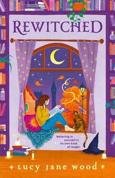 the book cover for rewitched by lucy jane wood and illustrated by an image of a woman sitting on a window sill