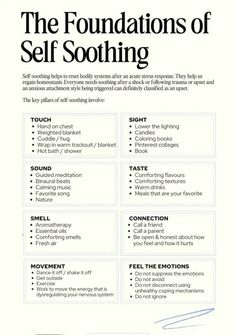 Self Soothing, Heal Your Soul, Healthy Coping Skills, Selfcare Skincare, Mental Health Facts, Mental Health Counseling, Self Care Bullet Journal