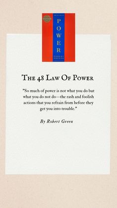 a piece of paper with an image of the four laws of power on it, in blue and red