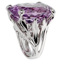 Luxury Lavender Amethyst Ring - Fine Jewelry, Luxury Oval Amethyst Platinum Ring, Elegant Amethyst Ring, Luxury Purple Platinum Rings, Elegant Purple Diamond Cut Ring, Elegant White Gold Amethyst Ring With Diamond, Elegant Formal Amethyst Ring, Elegant Purple Platinum Rings, Luxury Silver Amethyst Ring With Polished Finish