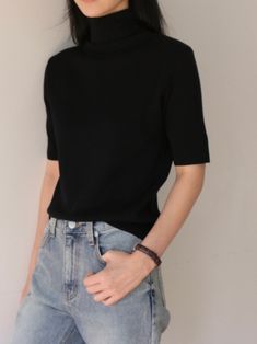 Soft merino wool blend turtleneck top with half sleeve. Model is wearing MINUSEY ONE SIZE. ✔️ Free worldwide express shipping over $100✔️ Loved by 6,500+ customers✔️ Limited edition collections, maximum style⠀⠀⠀⠀⠀⠀⠀⠀⠀Stay ahead of the trend with can’t-find-anywhere-else staples. Your closet will thank you 💕* MINUSEY ONE SIZE = EU 34-38, US 2-6* 60% Silket Merino Wool / 20% Nylon / 20% Acrylic* Dry clean* Made in Korea - Model Height: 173cm/5'8" (US4, EU36) Classic Short Sleeve Winter Sweater, Fitted Fine Knit Short Sleeve Sweater, Winter Layering Knit Top With Short Sleeves, Fine Knit Fitted Sweater With Short Sleeves, Winter Fine Knit Short Sleeve Sweater, Elegant Short Sleeve Winter Sweater, Classic Short Sleeve Solid Color Sweater, Classic Short Sleeve Sweater For Layering, Fine Knit Short Sleeve Top For Fall