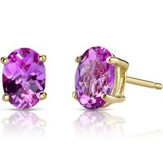 For the gemstone lover: Oval Cut Pink Sapphire Earrings. Striking Fuschia Pink Hue adds a burst of color to any look. Free Shipping. Style E19090 Jewelry Questions, Sapphire Stud Earrings, Shine Jewelry, Pink Stud Earrings, Pink Sapphire Earrings, Ruby Earrings Studs, Amethyst Studs, Sapphire Earrings Studs, Sapphire Studs