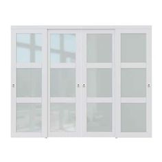 an image of a white window with glass panels on the front and back doors open