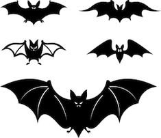 the silhouettes of bats for halloween