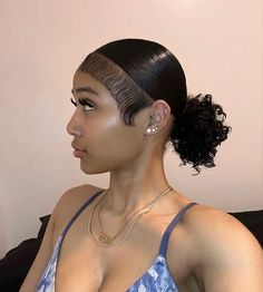 Natural Curly Slick Hairstyles, Natural Slicked Hairstyles For Black Women, Real Hair Ponytails, Natural Bun Black Women, Slick Back No Part Natural Hair, 3 Part Slick Back Bun, Slick Ponytail Hairstyles Natural Hair, Baddie Natural Hairstyle Ideas, Natural Slick Hairstyles