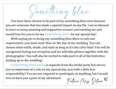 a poem written in blue ink on white paper with the words something blue above it